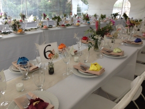 Catered dinner tent